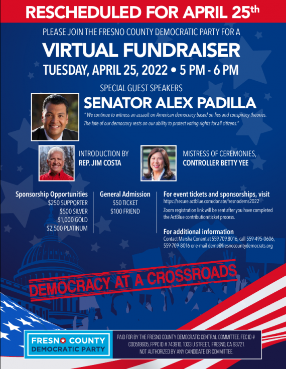 FCDCC virtual fundraiser rescheduled to April 25th